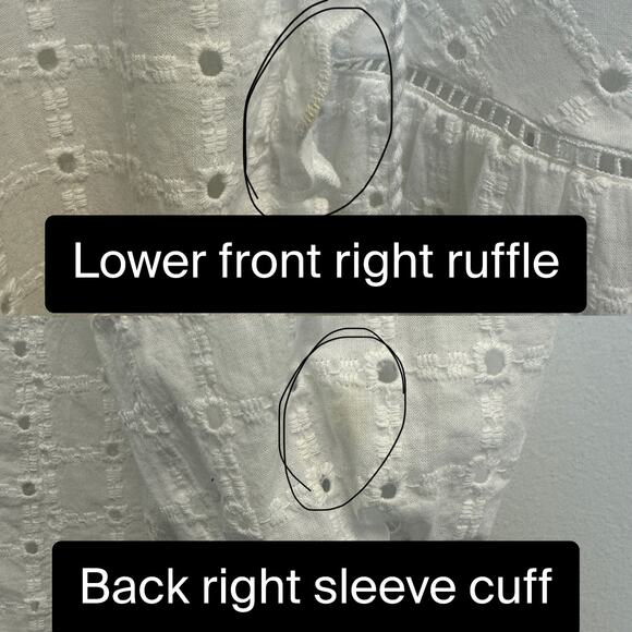 Anthropologie Sz 8 Thames White Eyelet Ruffle Peasant Dress Boho Cottage Prairie - Picture 12 of 13